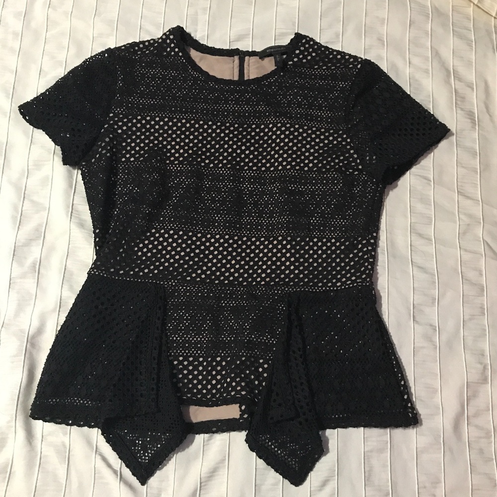 BCBG Max Azria Vicktoria lace top with zip back